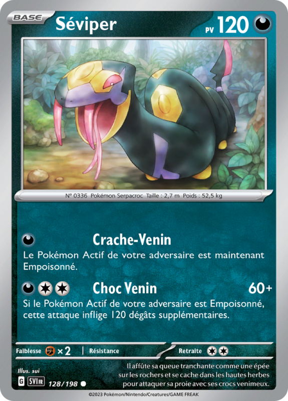 Carte Pokémon Séviper 128/198 Commune Écarlate et Violet (JCC)