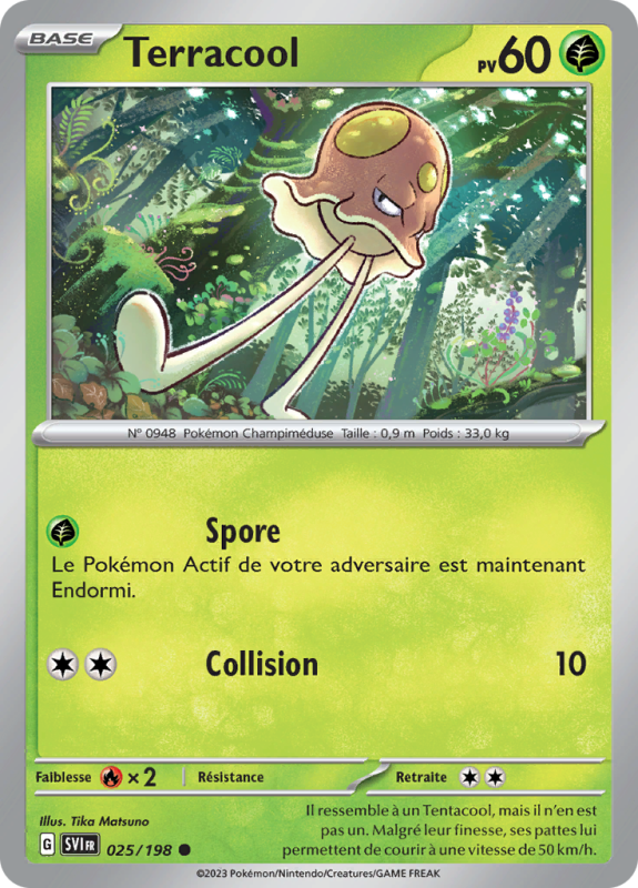Carte Pokémon Terracool 025/198 Commune Écarlate et Violet (JCC)