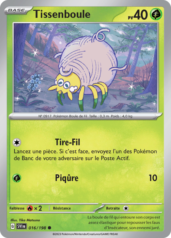 Carte Pokémon Tissenboule 016/198 Commune Écarlate et Violet (JCC)