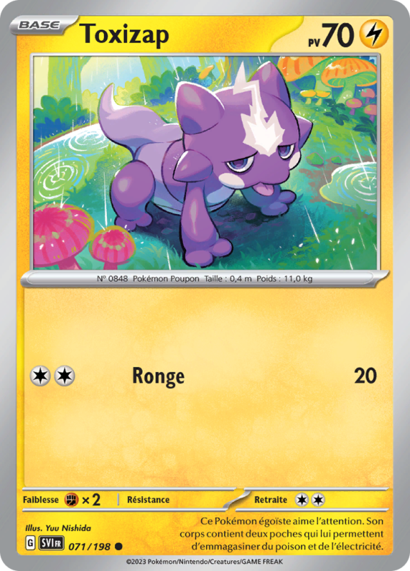 Carte Pokémon Toxizap 071/198 Commune Écarlate et Violet (JCC)