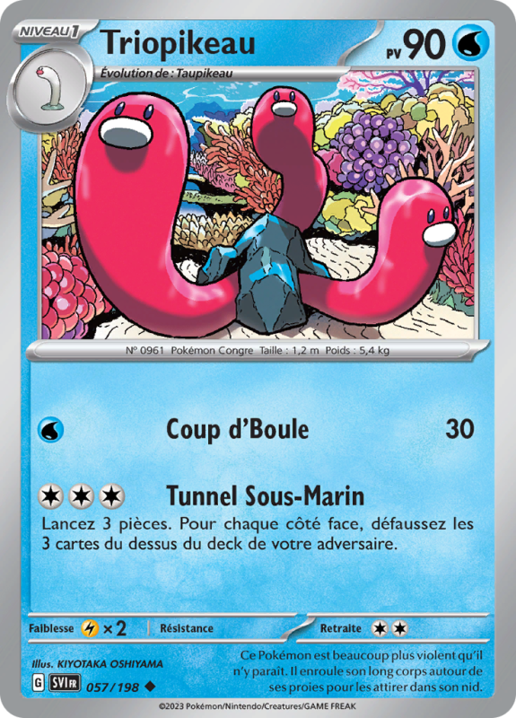 Carte Pokémon Triopikeau 057/198 Peu commune Écarlate et Violet (JCC)