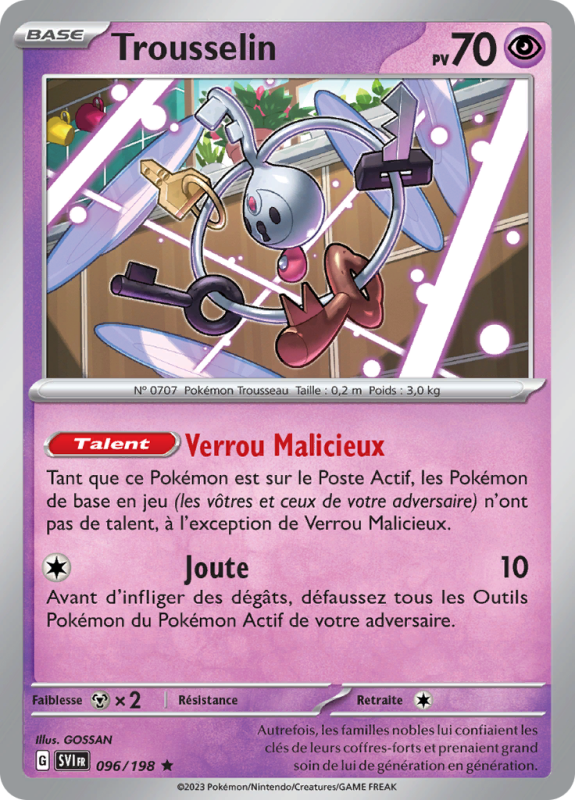 Carte Pokémon Trousselin 096/198 Holographique Écarlate et Violet (JCC)