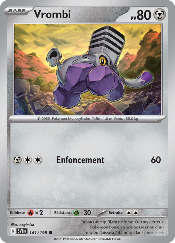 Carte Pokémon Vrombi 141/198 Commune Écarlate et Violet (JCC)