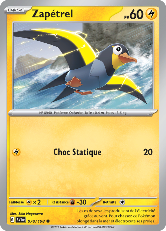 Carte Pokémon Zapétrel 078/198 Commune Écarlate et Violet (JCC)