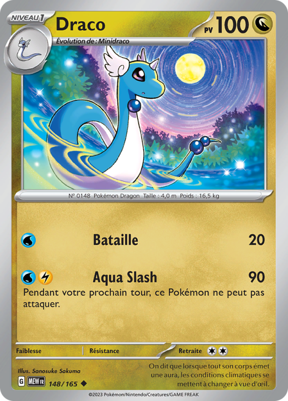 Carte Pokémon Draco 148/165 Peu commune 151