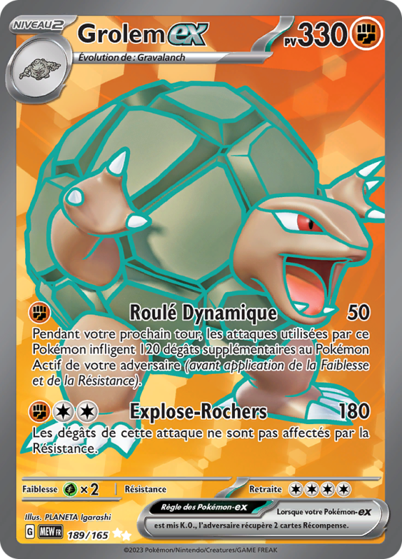 Carte Pokémon Grolem-ex 189/165 Ultra Rare 151