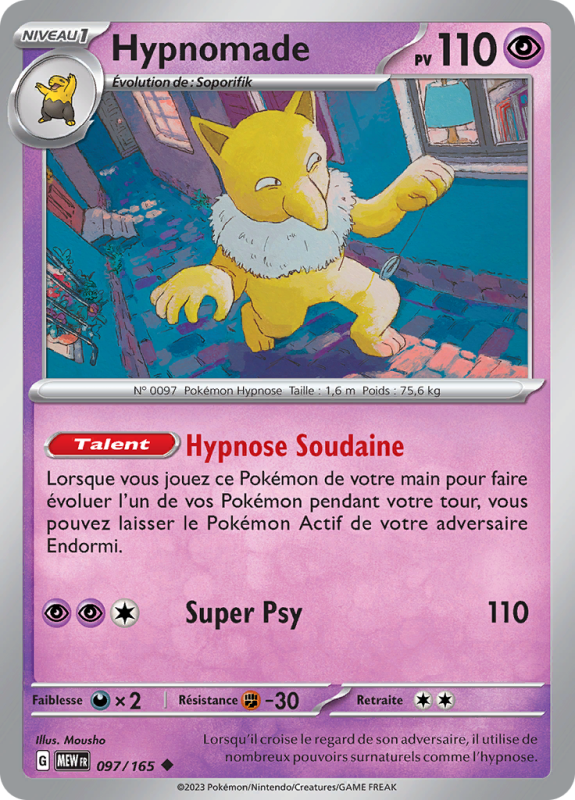 Carte Pokémon Hypnomade 097/165 Peu commune 151