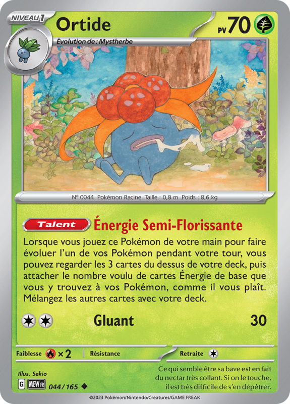 Carte Pokémon Ortide 044/165 Peu commune 151