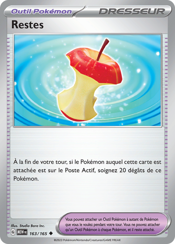Carte Pokémon Restes 163/165 Peu commune 151