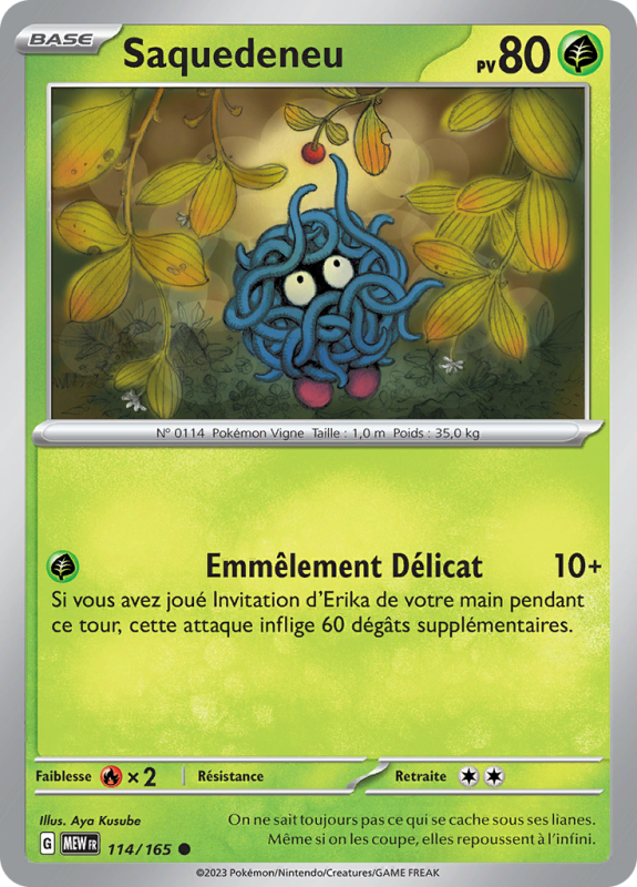Carte Pokémon Saquedeneu 114/165 Commune 151
