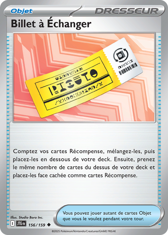 Carte Pokémon Billet à Échanger 156/159 Peu commune Aventures Ensemble