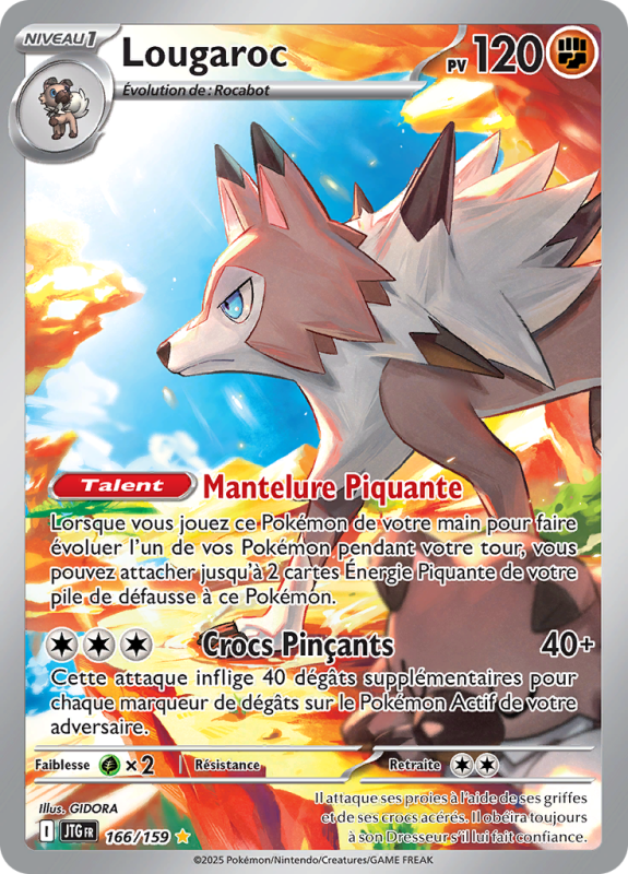Carte Pokémon Lougaroc 166/159 AR Aventures Ensemble