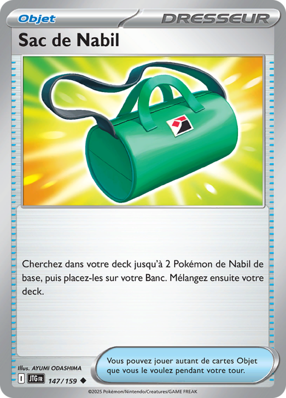Carte Pokémon Sac de Nabil 147/159 Peu commune Aventures Ensemble