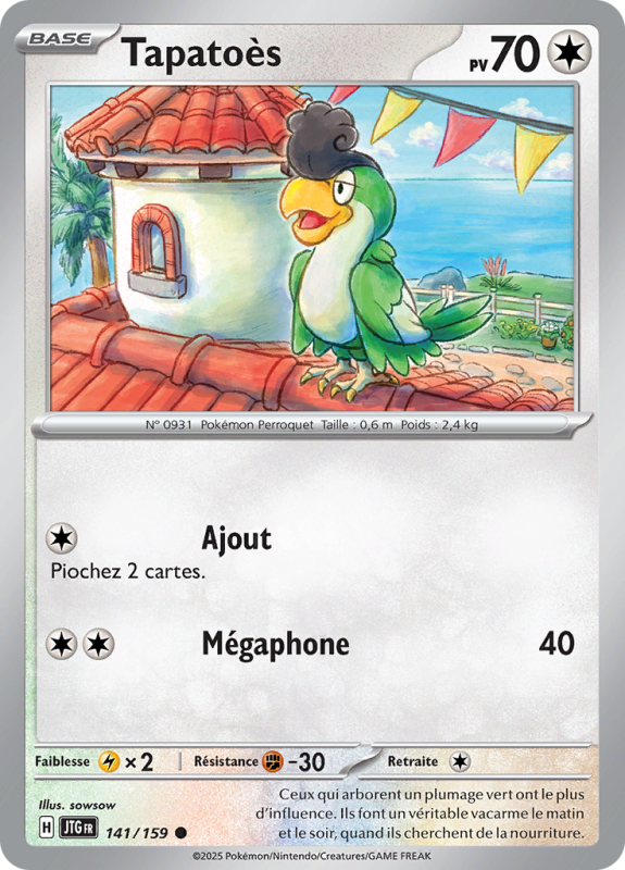Carte Pokémon Tapatoès 141/159 Commune Aventures Ensemble