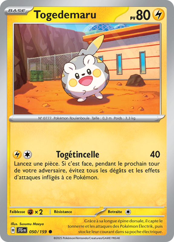 Carte Pokémon Togedemaru 050/159 Commune Aventures Ensemble