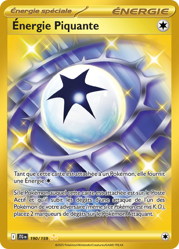 Carte Pokémon Énergie Piquante 190/159 Gold Aventures Ensemble