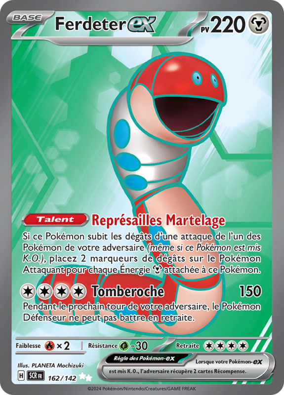 Carte Pokémon Ferdeter-ex 162/142 Ultra Rare Couronne Stellaire