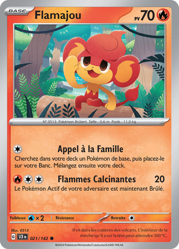 Carte Pokémon Flamajou 021/142 Commune Couronne Stellaire