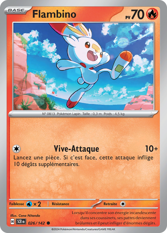 Carte Pokémon Flambino 026/142 Commune Couronne Stellaire