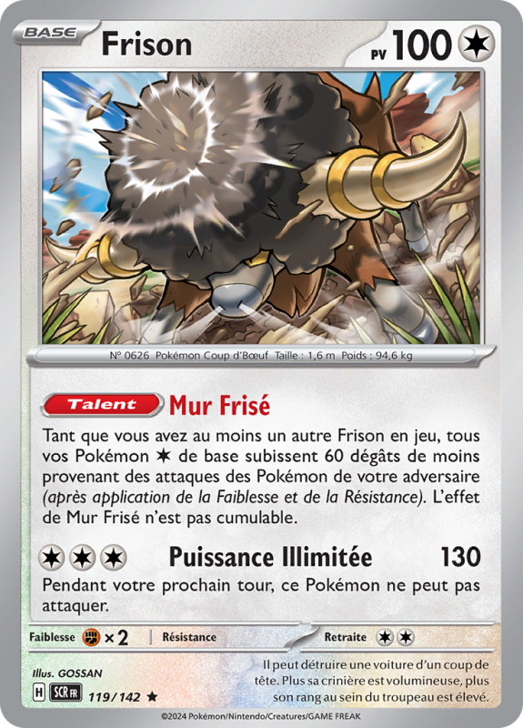 Carte Pokémon Frison 119/142 Holographique Couronne Stellaire