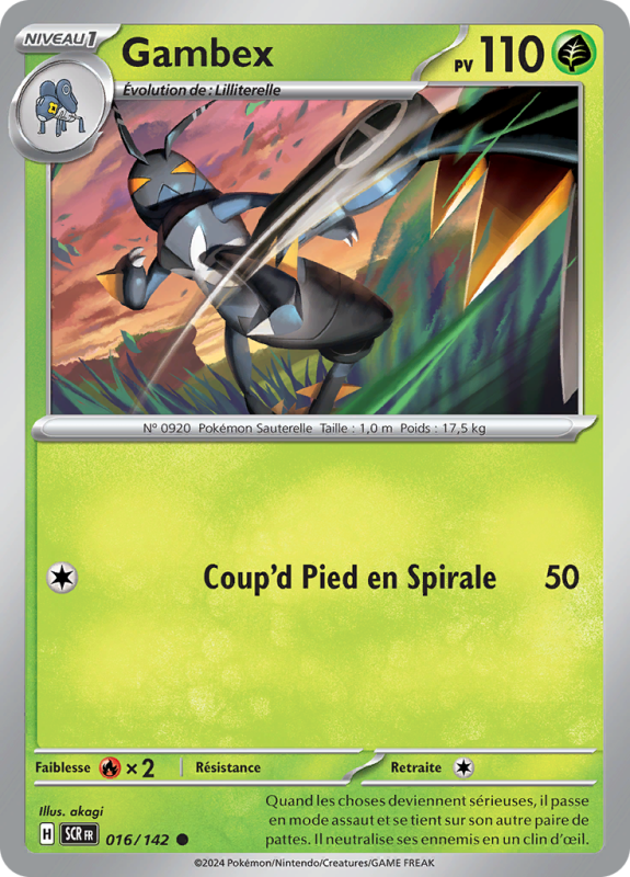 Carte Pokémon Gambex 016/142 Commune Couronne Stellaire