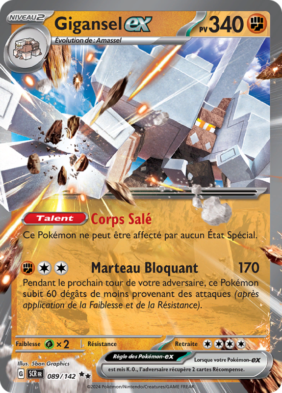 Carte Pokémon Gigansel-ex 089/142 Double rare Couronne Stellaire