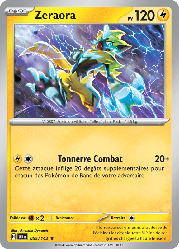 Carte Pokémon Zeraora 055/142 Holographique Couronne Stellaire