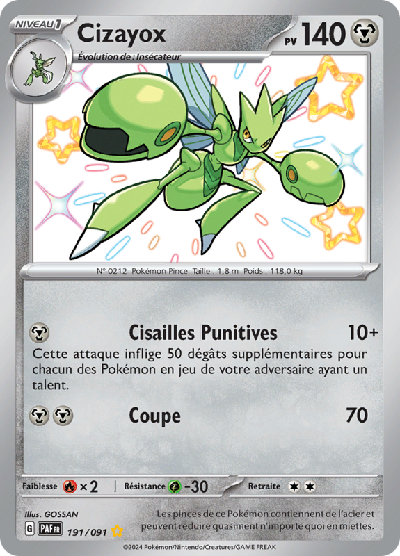 Carte Pokémon Cizayox 191/091 Shiny Destinées de Paldea