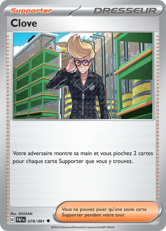 Carte Pokémon Clove 078/091 Peu commune Destinées de Paldea