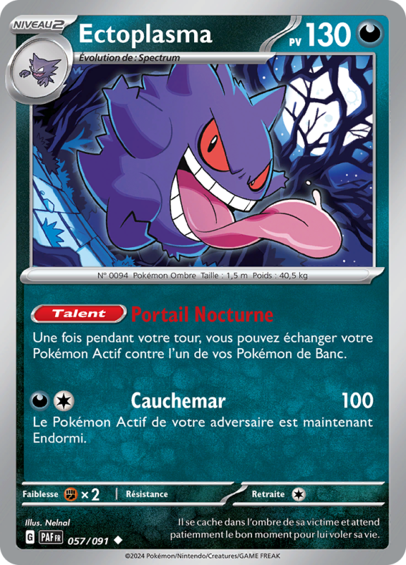 Carte Pokémon Ectoplasma 057/091 Peu commune Destinées de Paldea