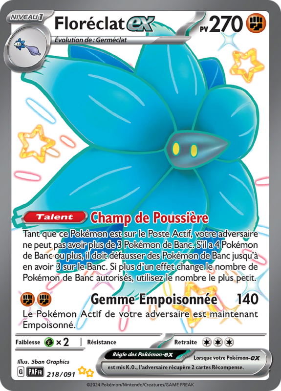 Carte Pokémon Floréclat-ex 218/091 Ultra Rare Destinées de Paldea
