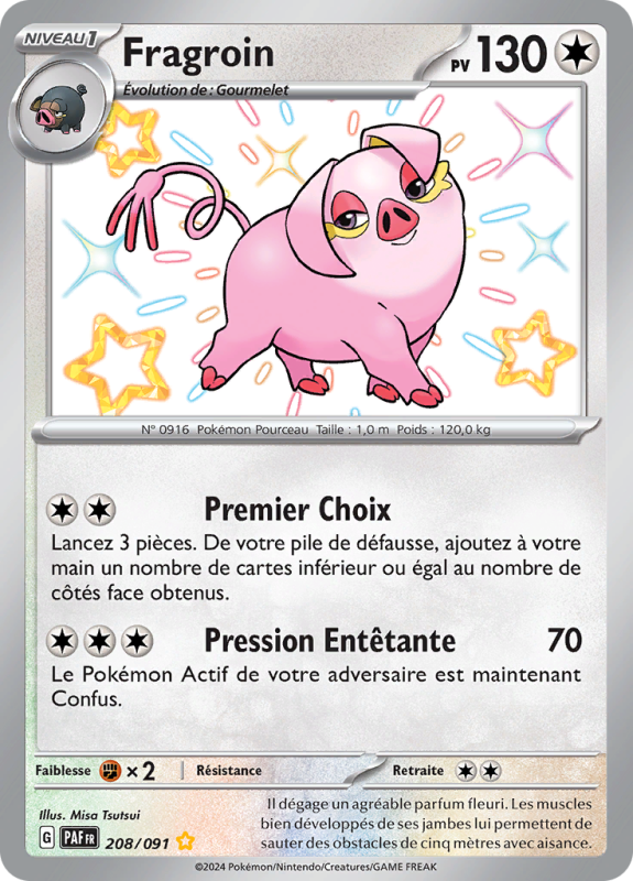 Carte Pokémon Fragroin 208/091 Shiny Destinées de Paldea