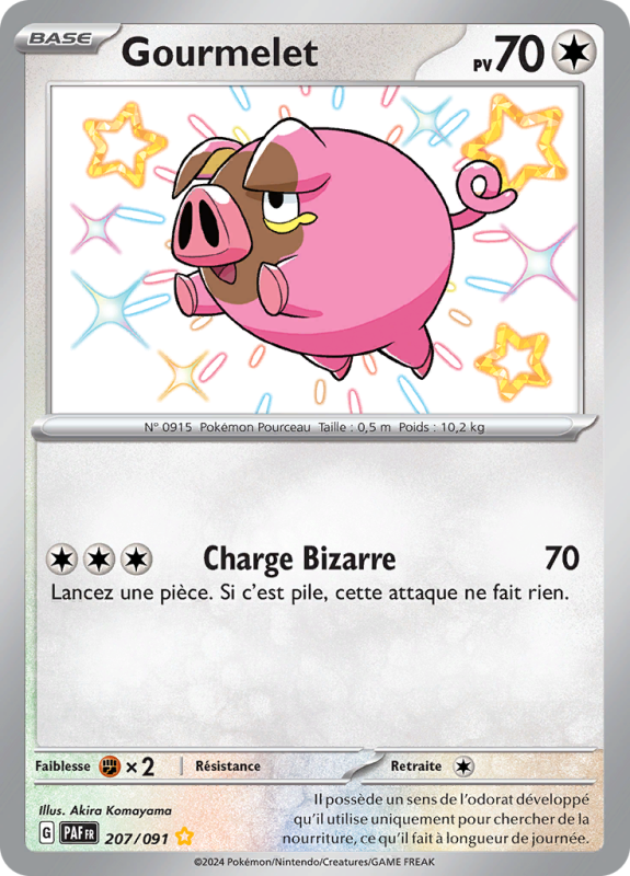 Carte Pokémon Gourmelet 207/091 Shiny Destinées de Paldea