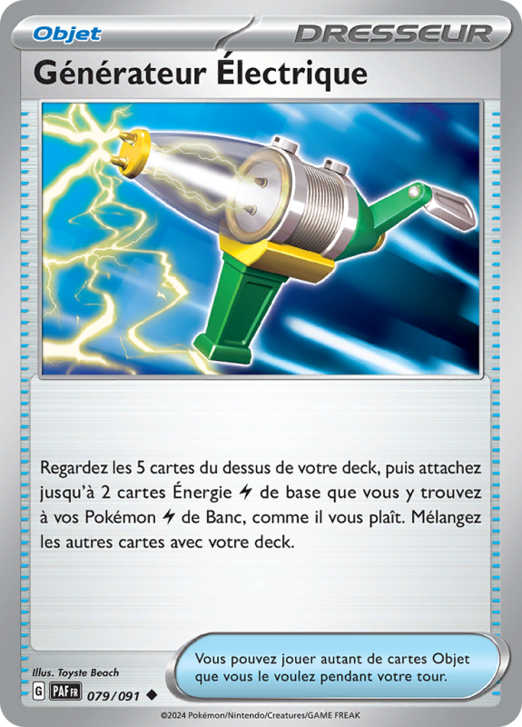 Carte Pokémon Générateur Électrique 079/091 Peu commune Destinées de Paldea