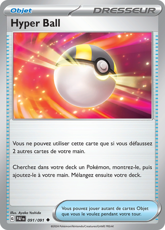 Carte Pokémon Hyper Ball 091/091 Peu commune Destinées de Paldea