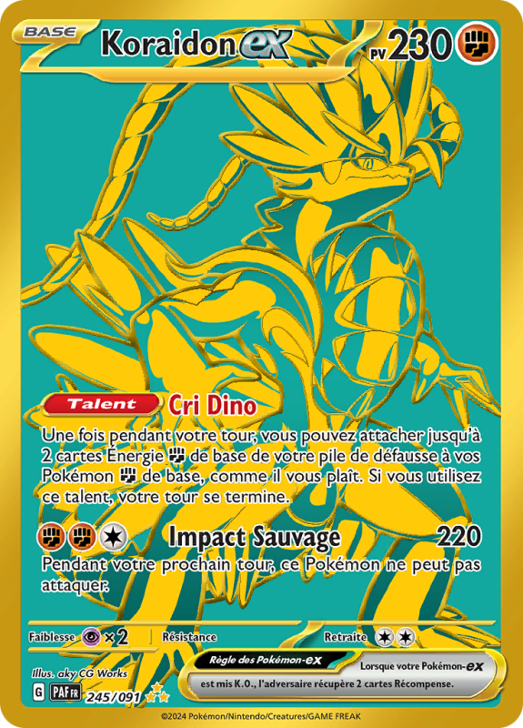 Carte Pokémon Koraidon-ex 245/091 Gold Destinées de Paldea