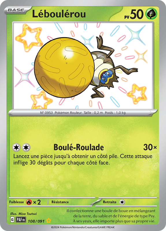 Carte Pokémon Léboulérou 108/091 Shiny Destinées de Paldea