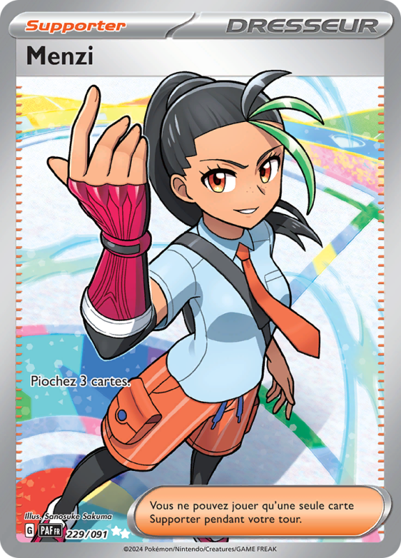 Carte Pokémon Menzi 229/091 Ultra Rare Destinées de Paldea