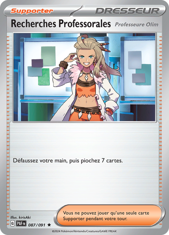 Carte Pokémon Recherches Professorales 087/091 Holographique Destinées de Paldea