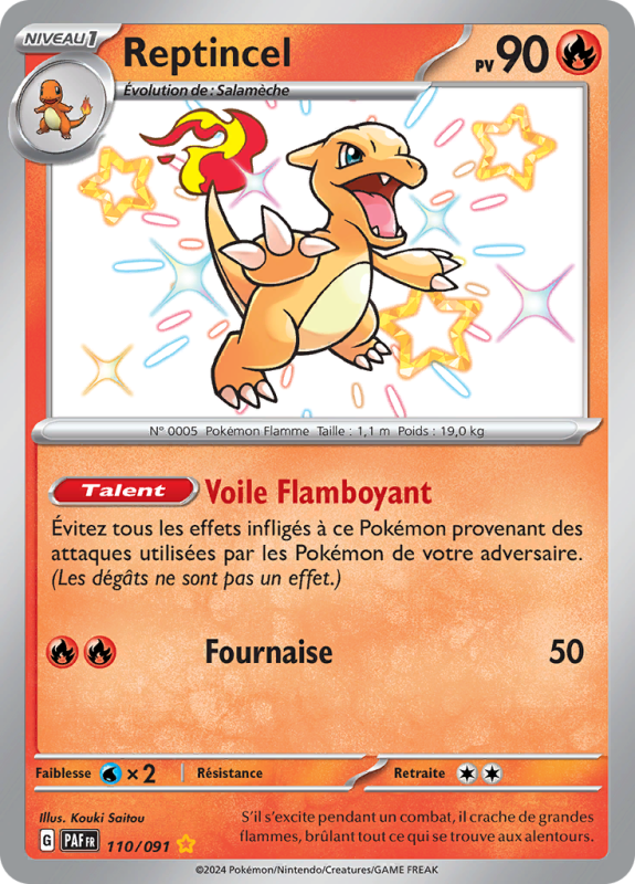 Carte Pokémon Reptincel 110/091 Shiny Destinées de Paldea