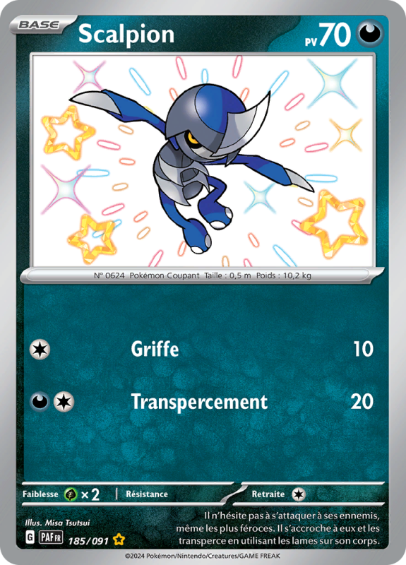 Carte Pokémon Scalpion 185/091 Shiny Destinées de Paldea