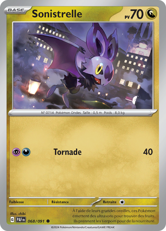 Carte Pokémon Sonistrelle 068/091 Commune Destinées de Paldea