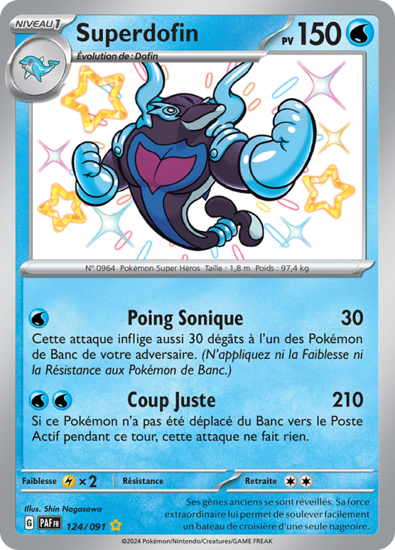 Carte Pokémon Superdofin 124/091 Shiny Destinées de Paldea