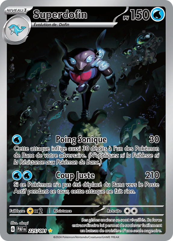 Carte Pokémon Superdofin 225/091 AR Destinées de Paldea