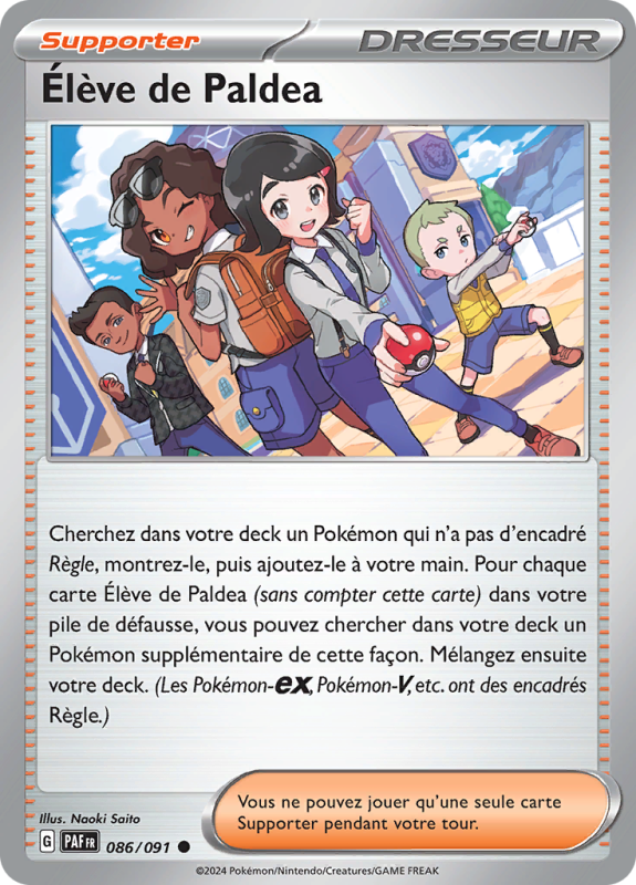Carte Pokémon Élève de Paldea 086/091 Commune Destinées de Paldea