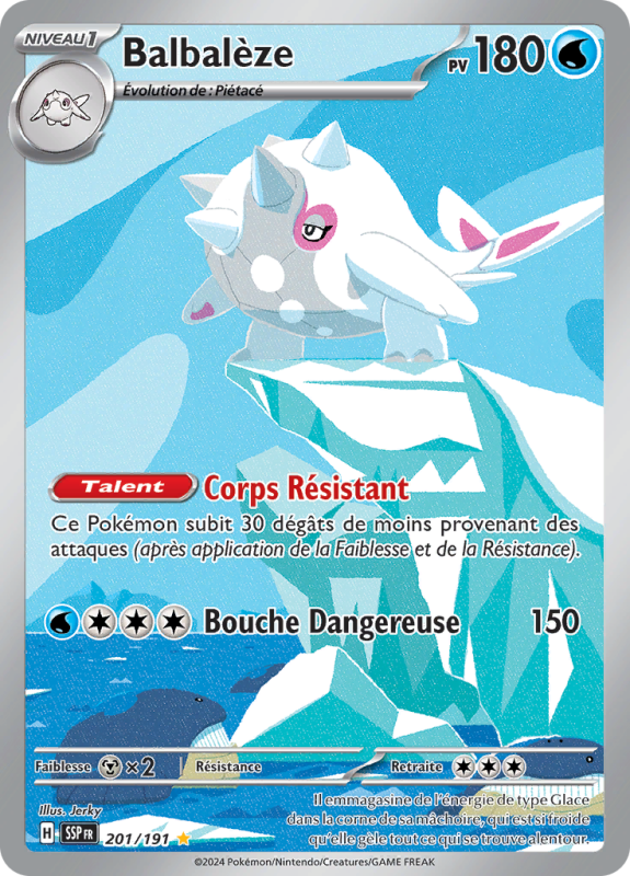 Carte Pokémon Balbalèze 201/191 AR Étincelles Déferlantes