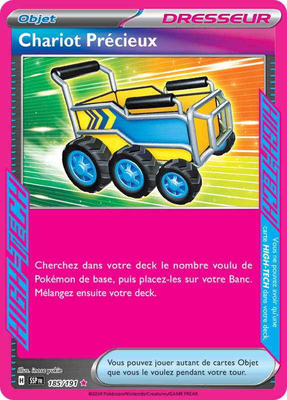 Carte Pokémon Chariot Précieux 185/191 HIGH-TECH Étincelles Déferlantes