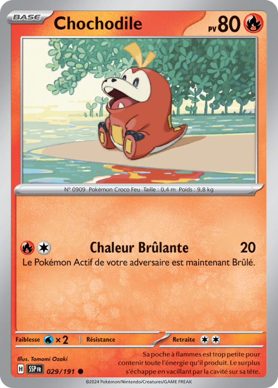 Carte Pokémon Chochodile 029/191 Commune Étincelles Déferlantes