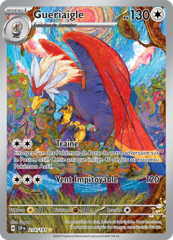 Carte Pokémon Gueriaigle 214/191 AR Étincelles Déferlantes