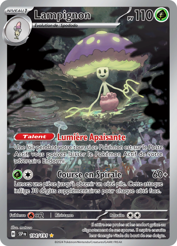 Carte Pokémon Lampignon 194/191 AR Étincelles Déferlantes